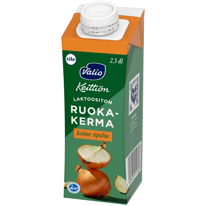 Valio Keittiön ruokakerma kolme sipulia UHT laktoositon 2,5 dl