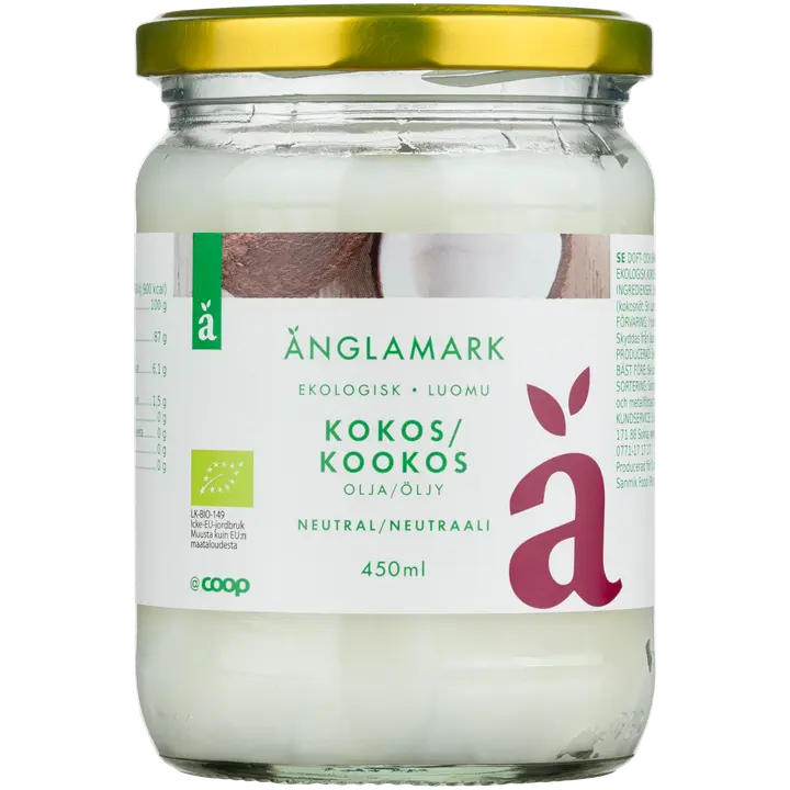 Änglamark kookosöljy neutral luomu 450 ml