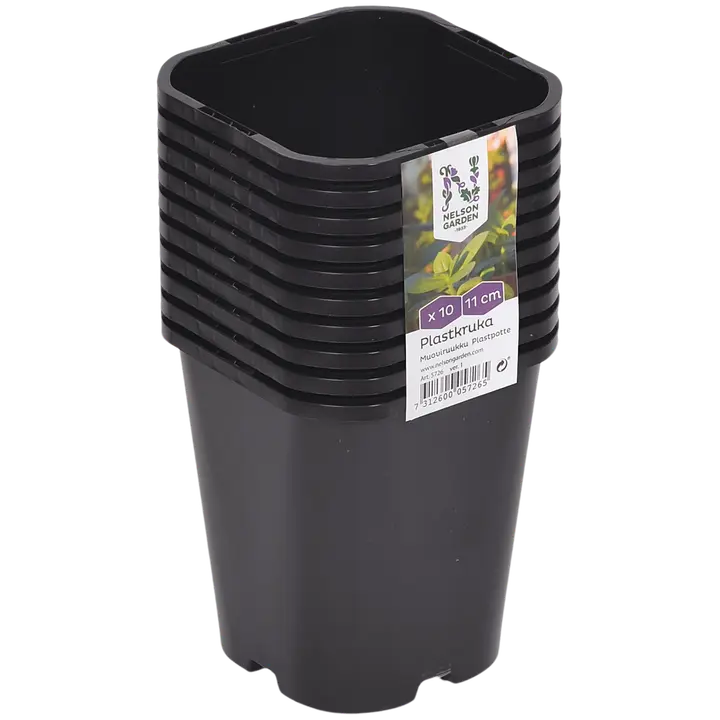 Kasvupott must 11 cm 10 tk
