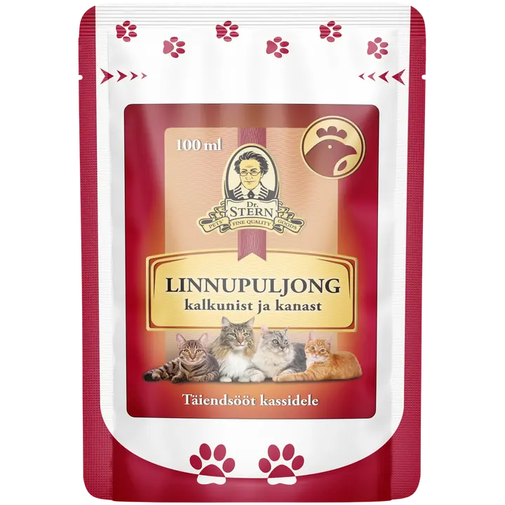 Dr.Stern linnulihapuljong täiendsööt kassile 100ml