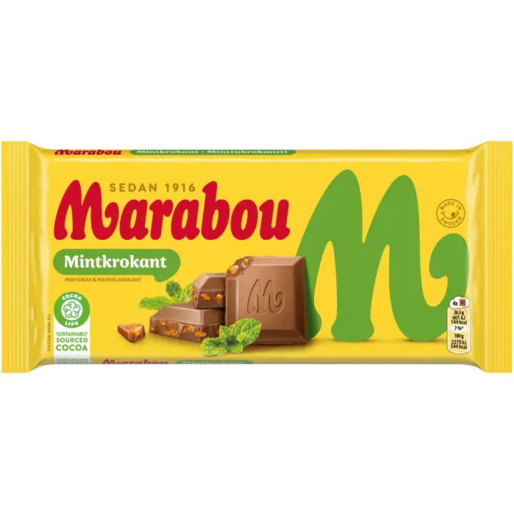 Marabou Mintkrokant Suklaalevy 200g