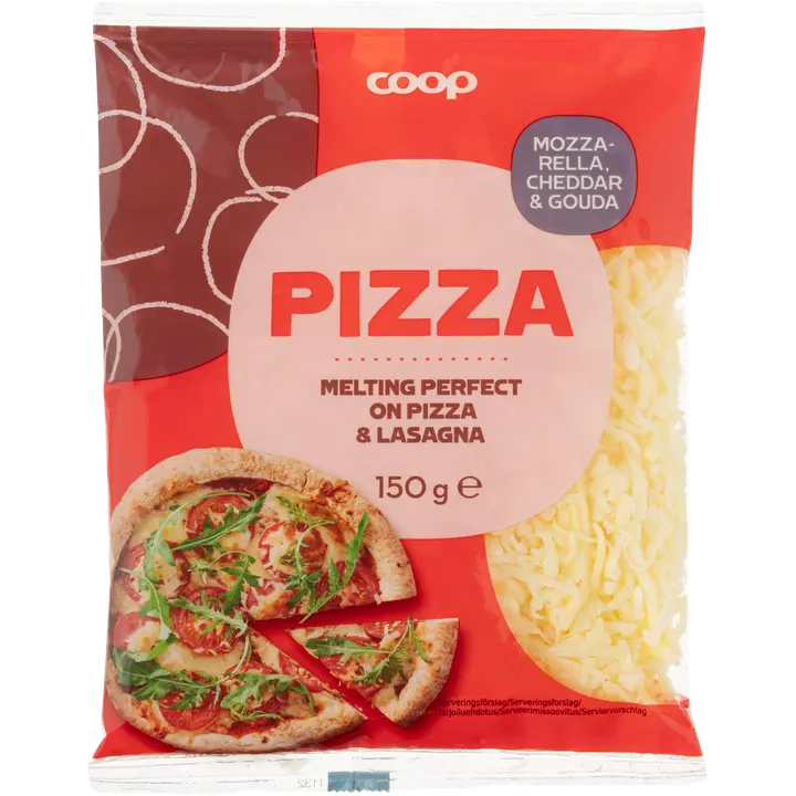 Coop juustoraaste pizzaan 150 g