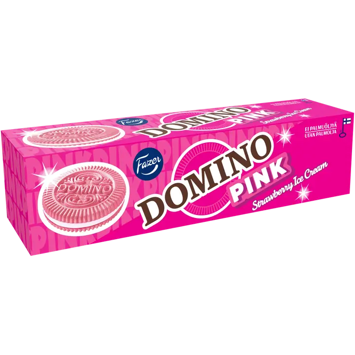 Fazer Domino küpsised maasikamaitselise täidisega 175g