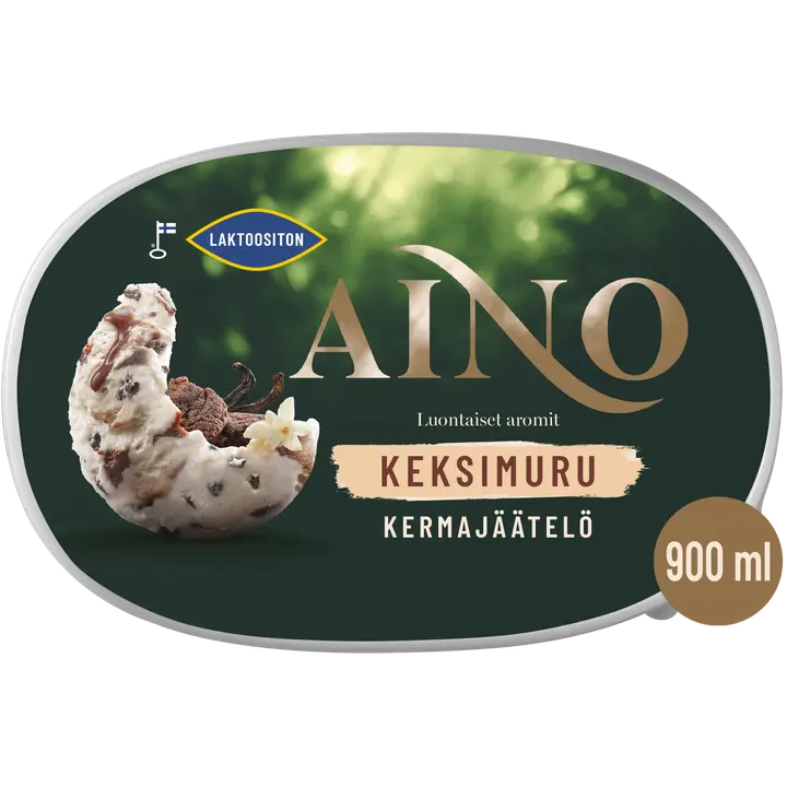 Aino Keksimuru Laktoositon kermajäätelö kotipakkaus 500g/900ml