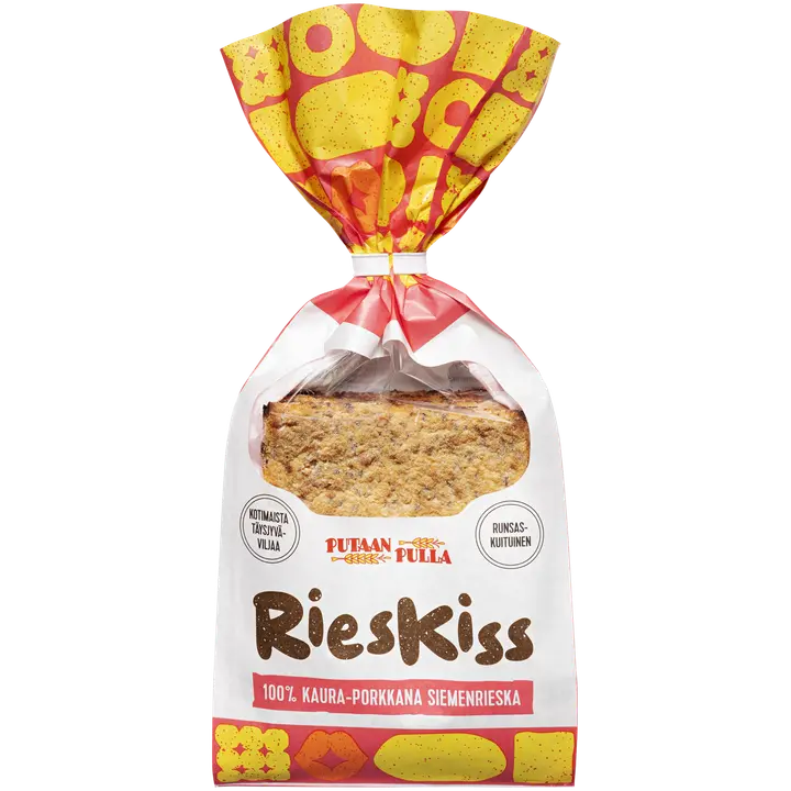 PutaanPulla RiesKiss 100 % Kaura-porkkana siemenrieska 6 kpl/210g täysjyväkaura porkkana siemenrieskapalat