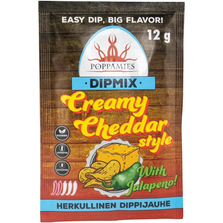 Poppamies Dipmix Creamy Cheddar style dippijauhe 12g