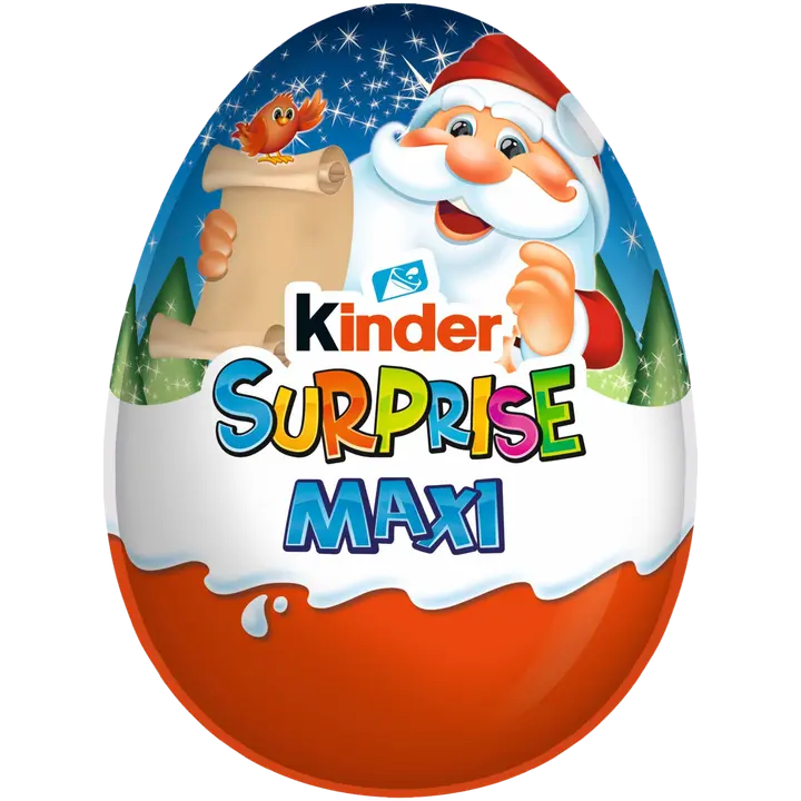 Kinder Maxi Surprise maitosuklaahahmo maitoisalla sisäpinnalla. sisältää lelun 100g Joulu