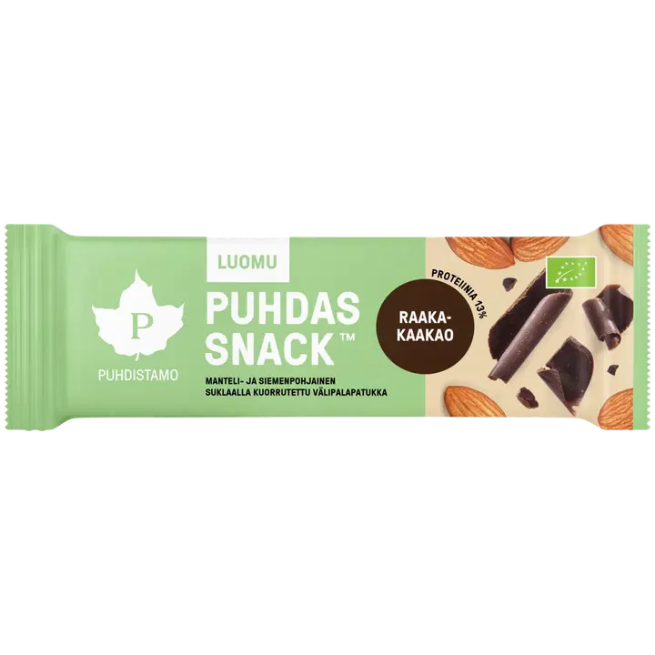 Puhdistamo Puhdas Snack™ Luomu mantelinen kaakaovälipalapatukka 40 g