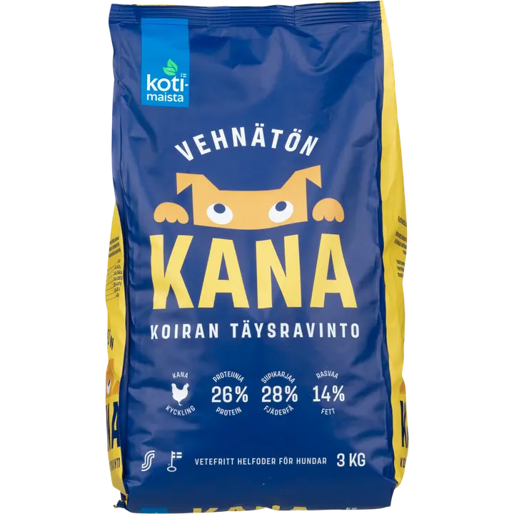Kotimaista koiran täysravinto kana 3 kg