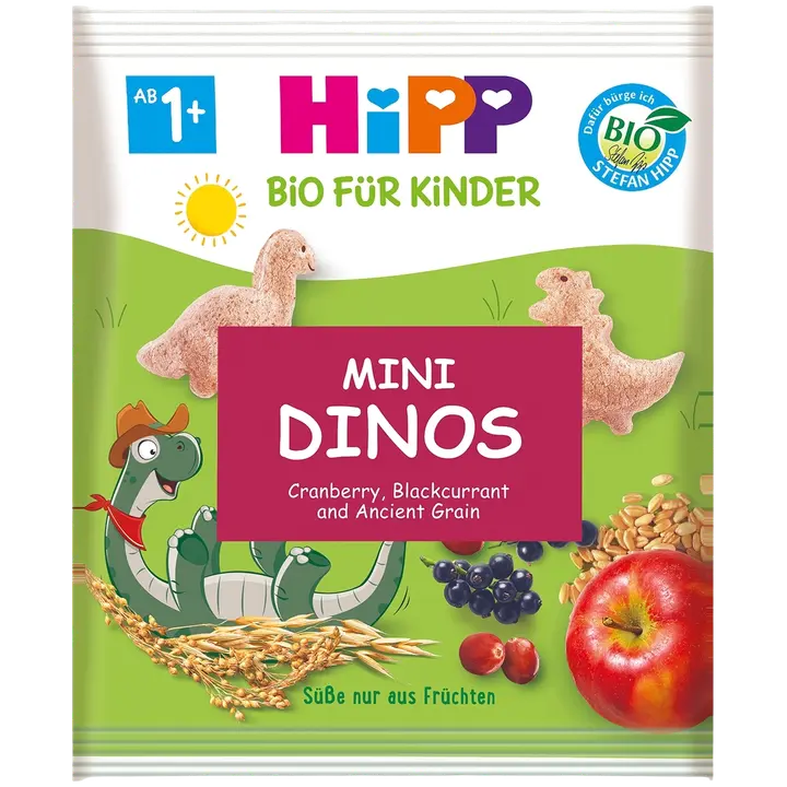HiPP 30g Mini Dinos Luomuviljanaksuja 1+