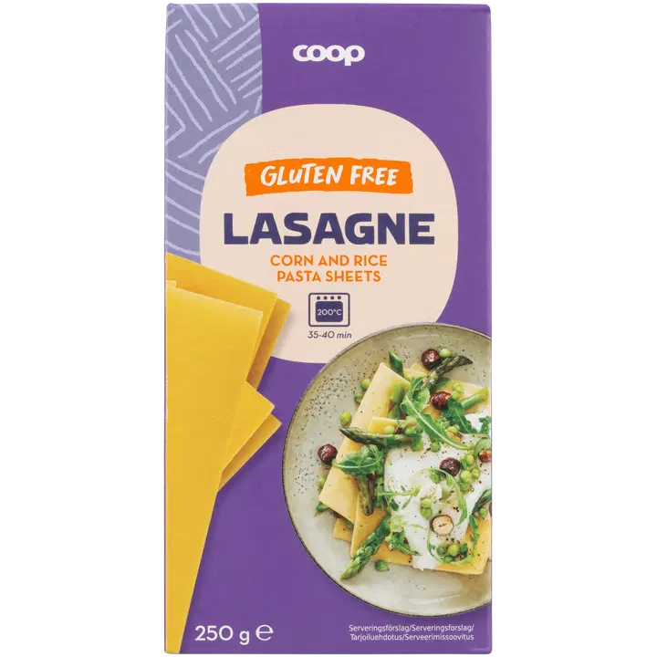 Coop lasagnelevy maissista ja riisistä gluteeniton 250 g