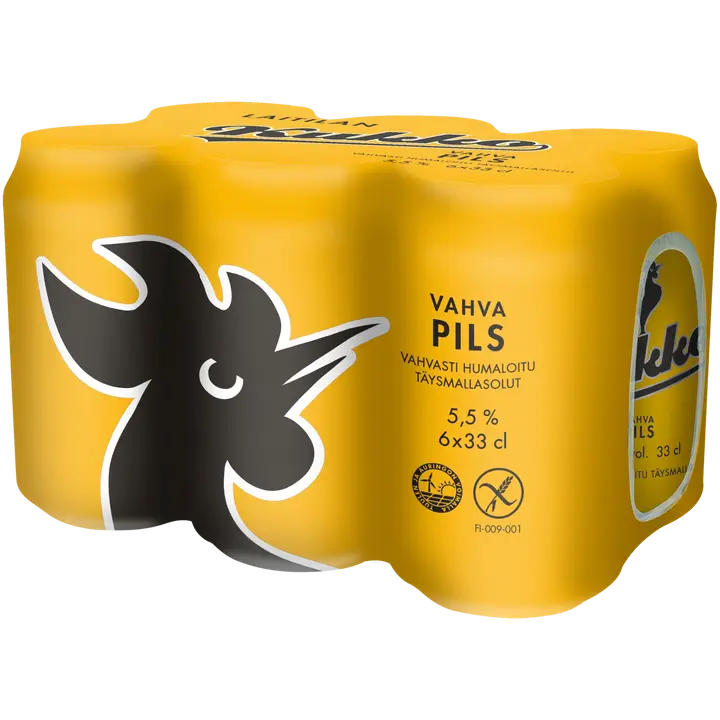 6 x Laitilan Kukko Vahva Pils 5,5 til-% 0,33L olut