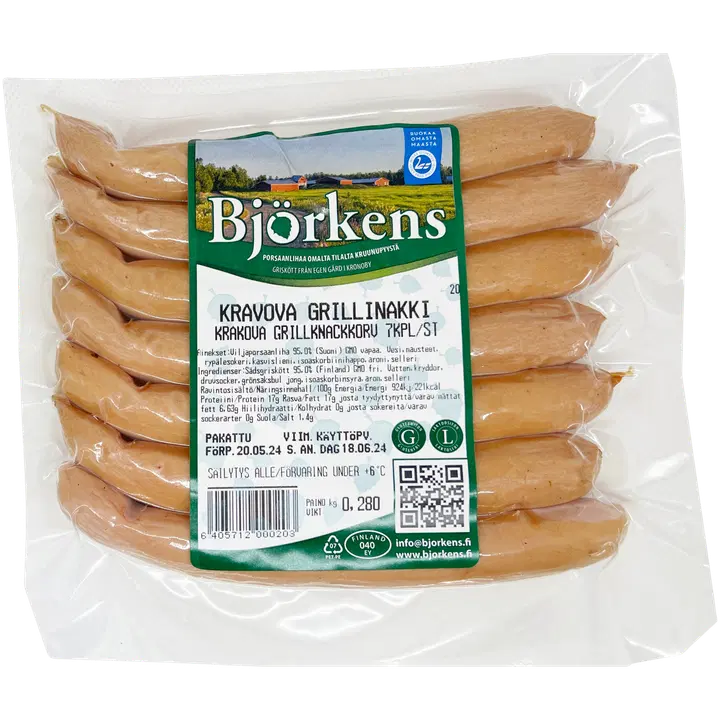 Björkens 7 kpl/pkt Grillinakki KRAKOVA