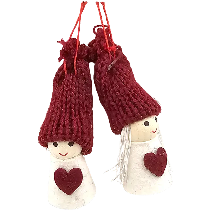 J.K. Primeco koristetontut mini Sydän punavalkoinen 2kpl