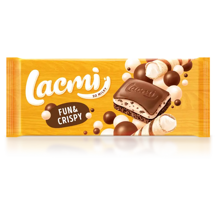 Roshen piimašokolaad Lacmi Fun&Crispy 85G
