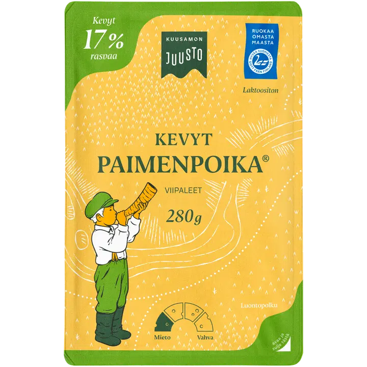 Kuusamon Juusto Paimenpoika kevyt kermajuustoviipaleet 17% 280 g
