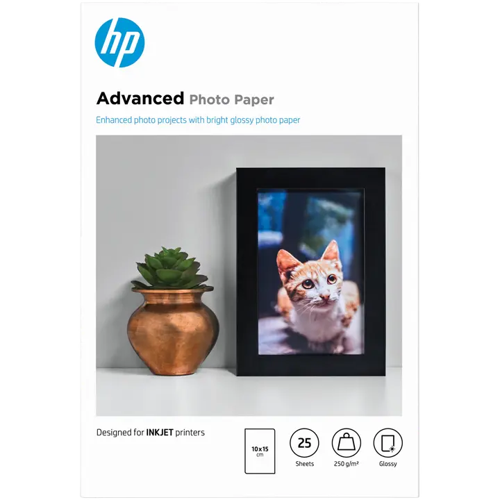 HP Advanced -valokuvapaperi kiiltävä 10x15 25 arkkia