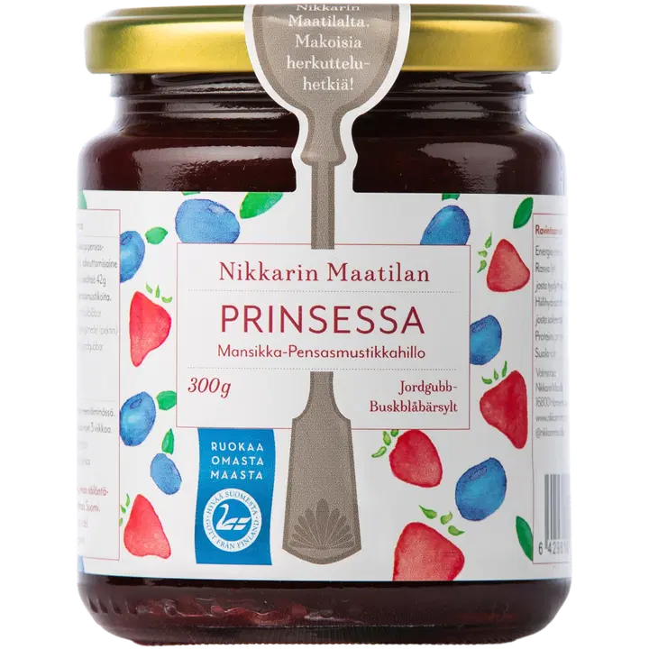 Nikkarin Maatilan Prinsessahillo, mansikka-pensasmustikka 300g