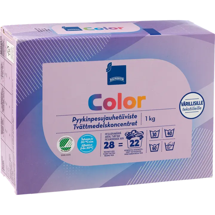 Rainbow 1kg pyykinpesujauhe kirjopyykille
