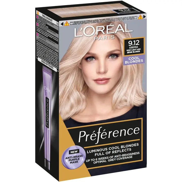 L'Oréal Paris  Preference 9.12 Siberia vaalea helmiäistuhka kestoväri 1kpl