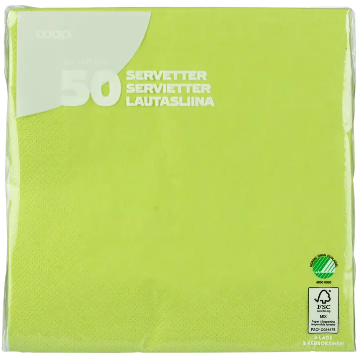 Coop lautasliina lime 40x40cm 50kpl