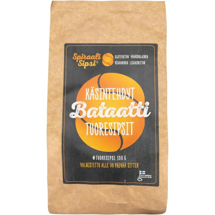 Spiraalisipsi käsintehdyt bataattisipsit 100g