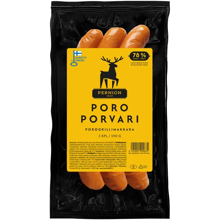 Perniön Poroporvari grillimakkara 190g