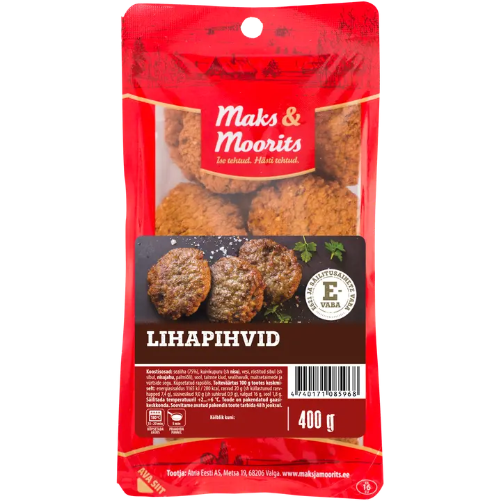 Maks ja Moorits Lihapihvid 400G