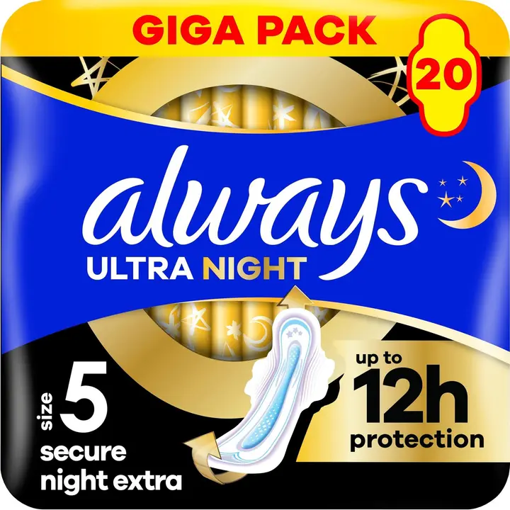 Always Ultra Secure Night Extra S5 with wings terveysside
