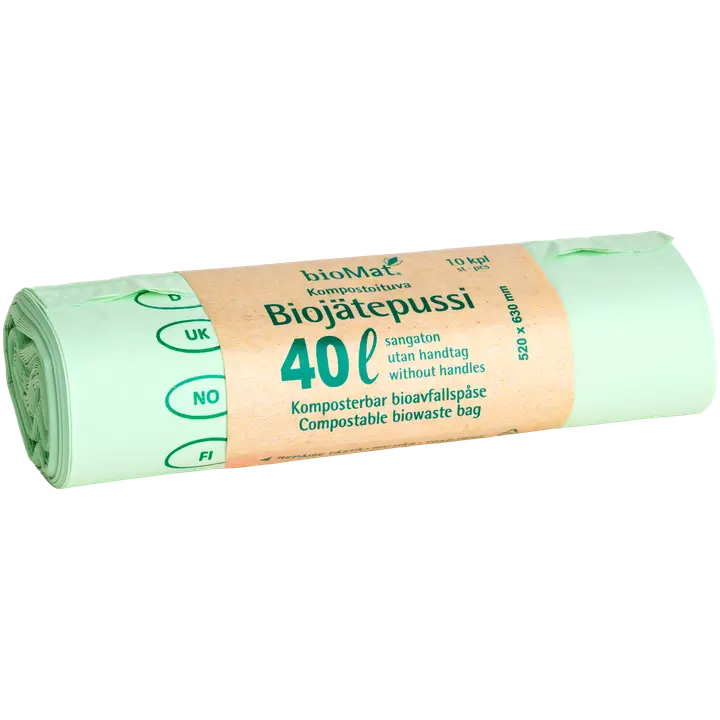 bioMat®Biojätepussi 40L 520x630mm 10kpl/rll