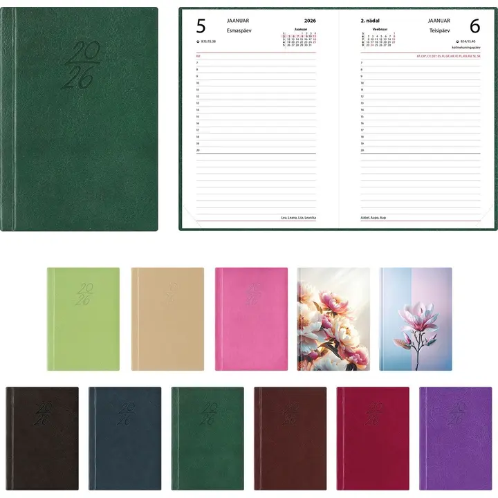 Kalendermärkmik päev a6, kunstnahast kaa