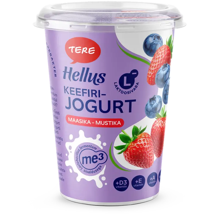 Hellus ME-3 keefirijogurt maasika-mustika, 380 g