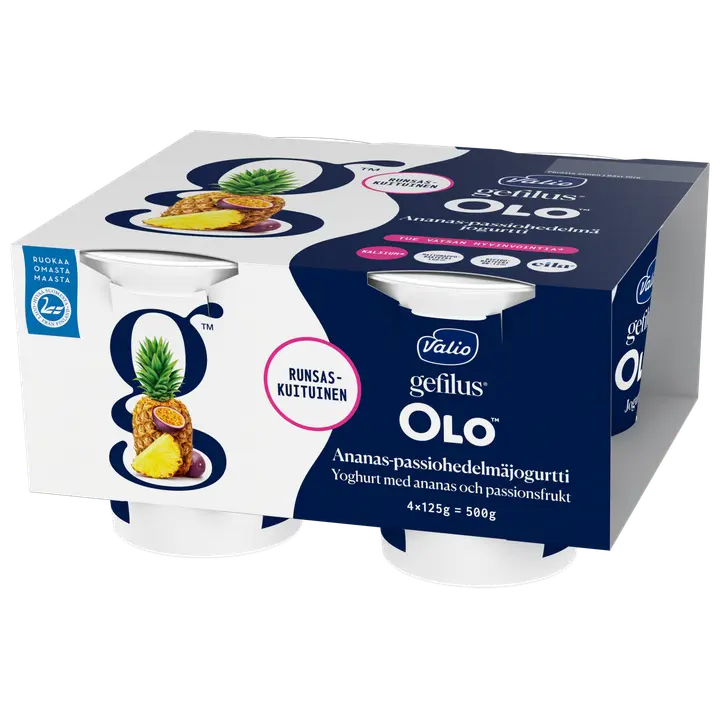 Valio Gefilus® OLO™ jogurtti 4x125 g ananas-passio laktoositon