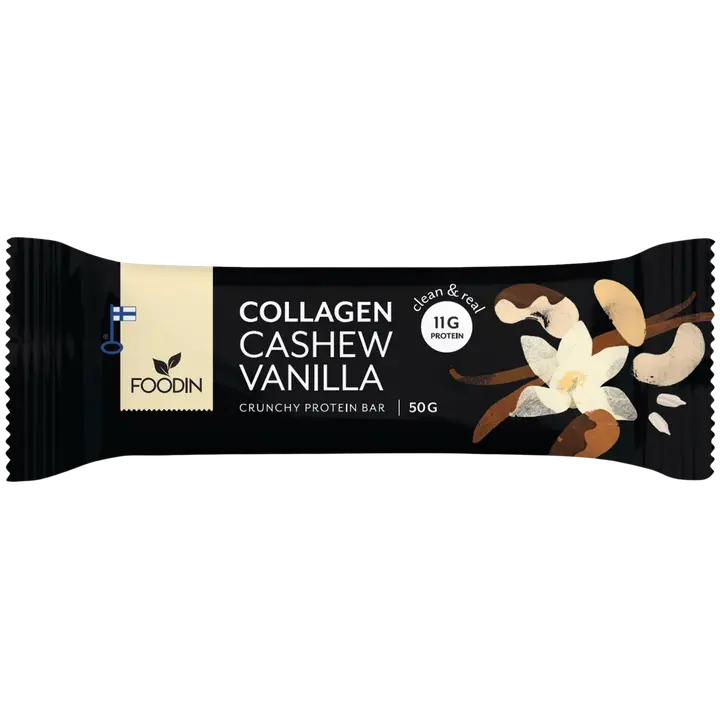 Foodin Collagen proteiinibatoon india pähklite ja vaniljaga 50g