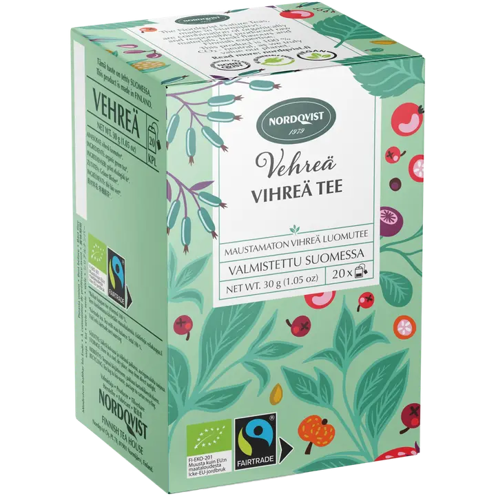 Nordqvist Vehreä vihreä tee 20x1,5g luomu & Reilu kauppa