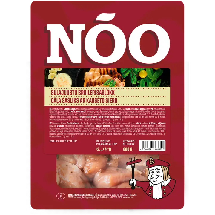 Nõo Sulajuustu Broilerišašlõkk 600 G