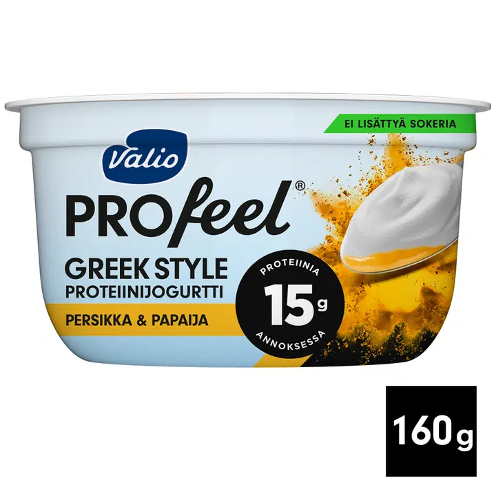 Valio PROfeel® Greek Style proteiinijogurtti 160 g persikka-papaija laktoositon