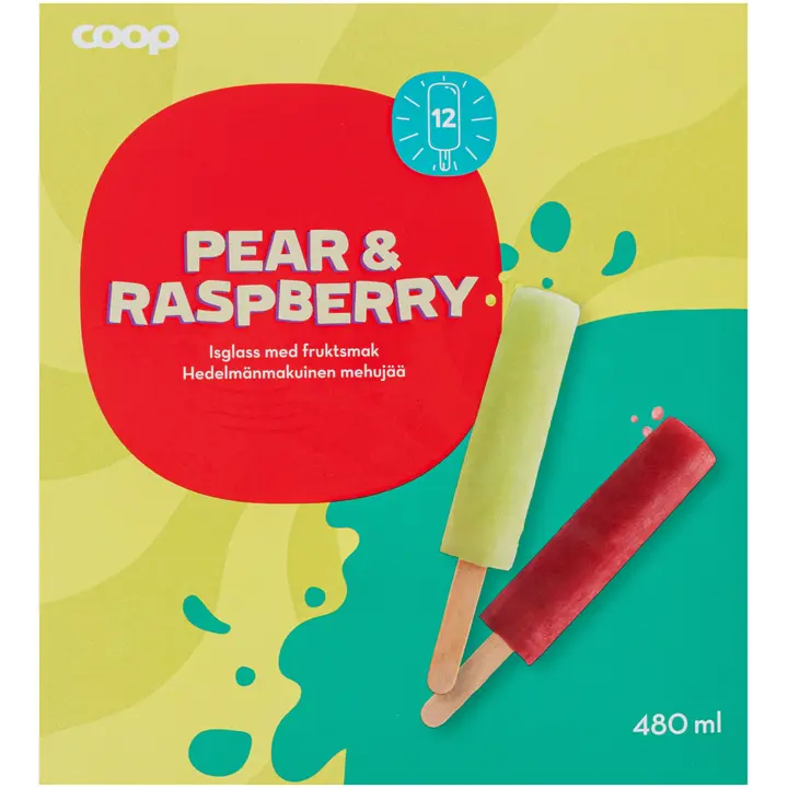 Coop hedelmänmakuinen mehujää 12 kpl 480 ml/480 g