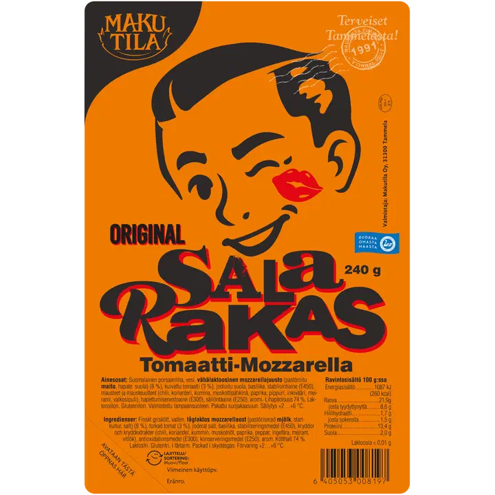 Makutila Salarakas Tomaatti-Mozzarella grillimakkara 240 g