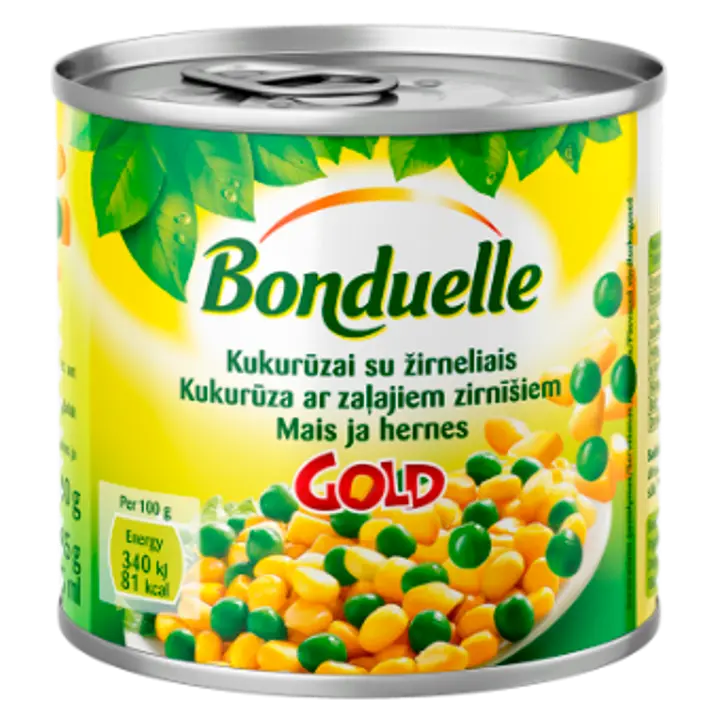 Bonduelle mais ja hernes 340/285 g