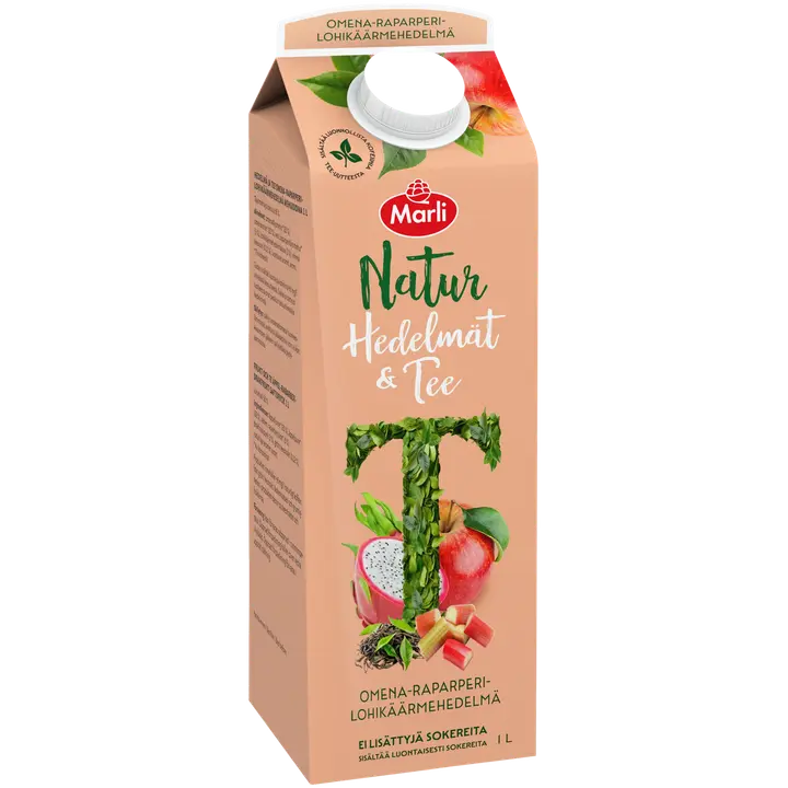 Marli Natur Hedelmät ja tee Omena-raparperi-lohikäärmehedelmä mehujuoma 1 L
