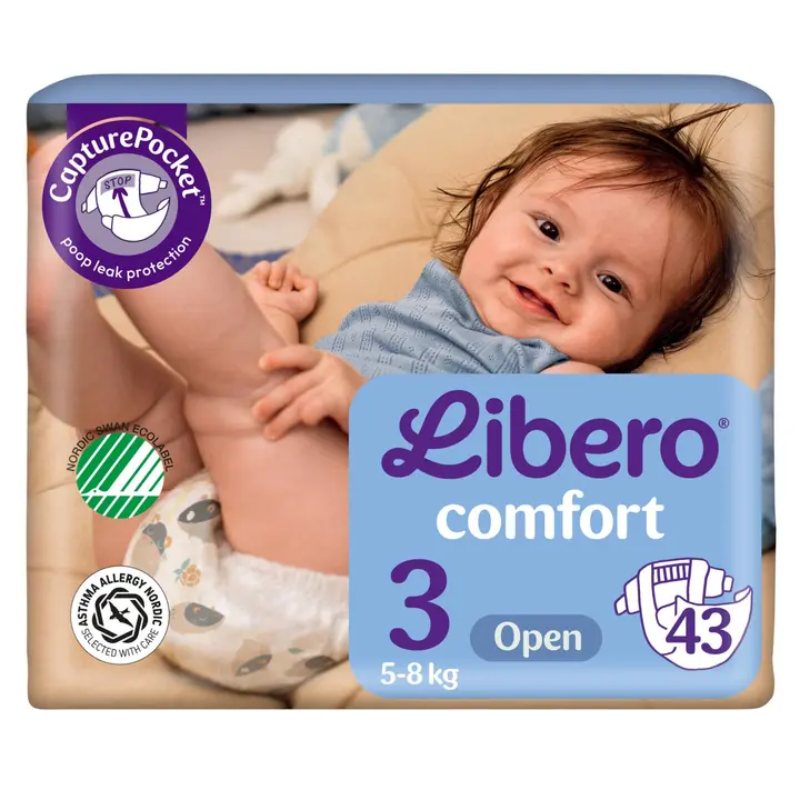 LIBERO Comfort teippivaippa koko 3, 43 kpl, 5-8kg