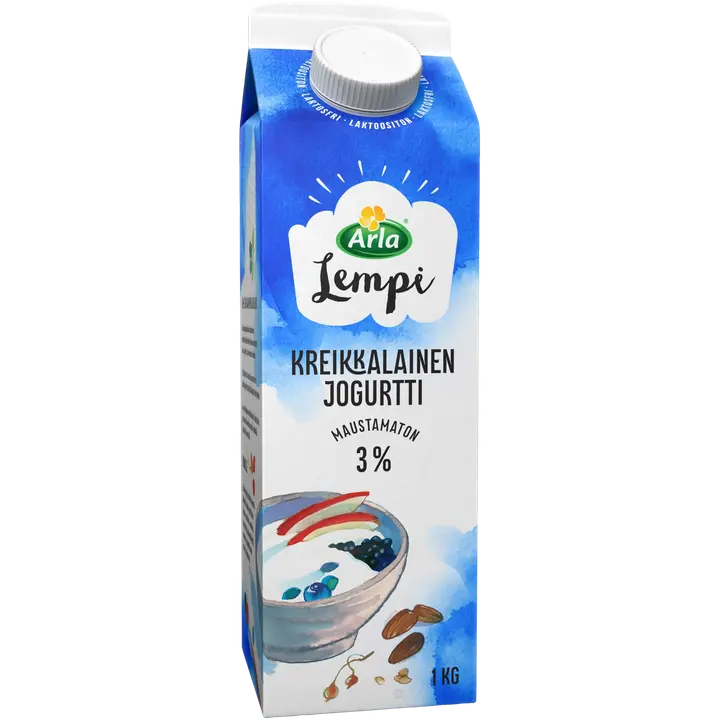 Arla Lempi Kreikkalainen jogurtti 3% 1kg laktoositon