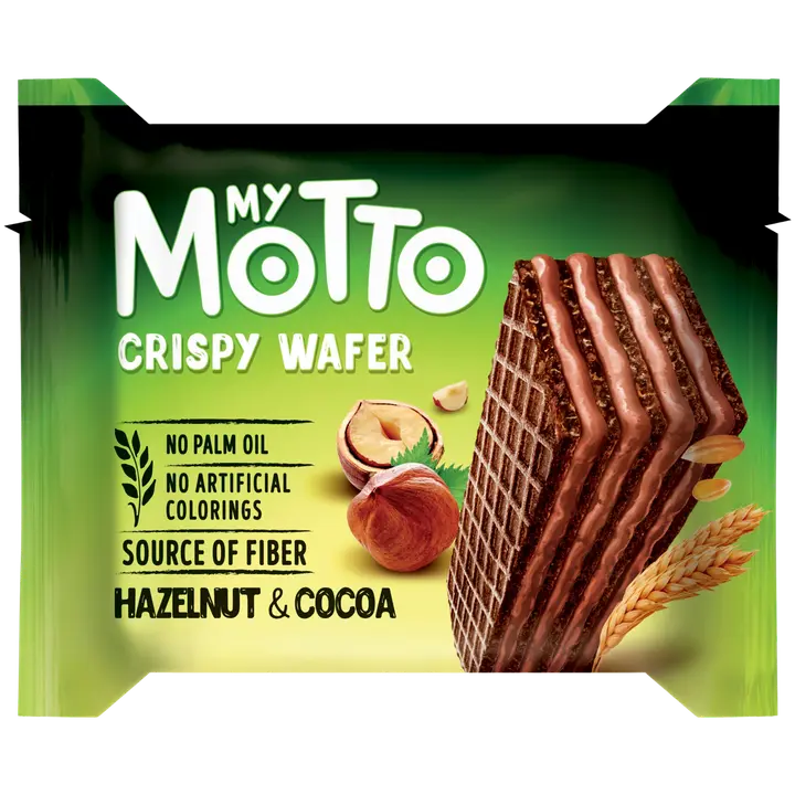 My motto vahvel sarapuupähkli ja kakaokreemiga (80%) 30g