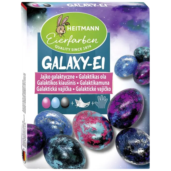 Munavärvid galaxy - 3 värvi, 3 läikivat fooliumit ja kilekindad