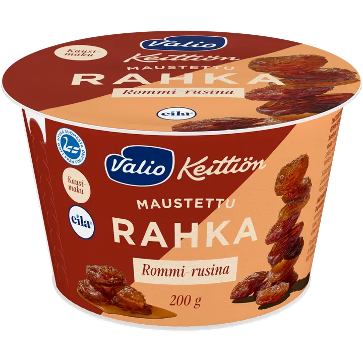 Valio Keittiön maustettu rahka 200 g rommi-rusina laktoositon