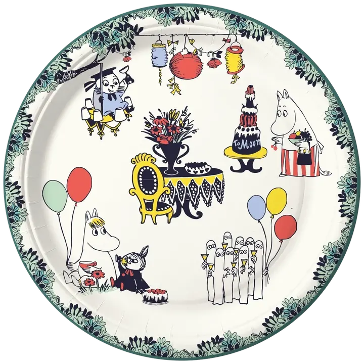 Moomin kartonkilautanen 22cm 10kpl Puutarhakutsut