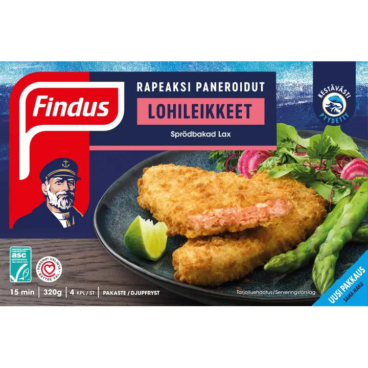 Krõbedad paneeritud lõhelõigud, 320 g