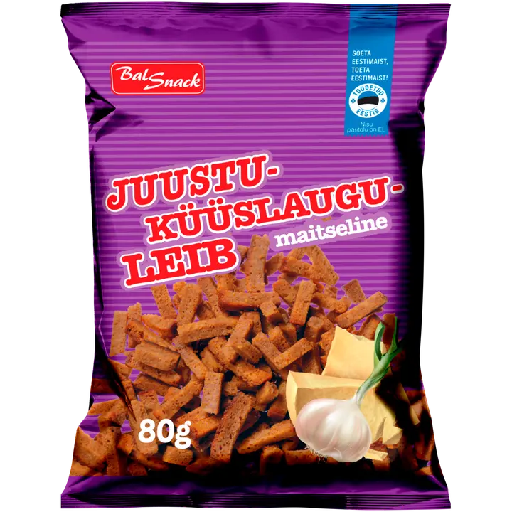 Balsnack juustu- ja küüslaugumaitseline leib 80g