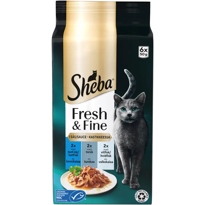 Sheba Fresh& Fine Kalalajitelma kastikkeessa MSC 6x50g